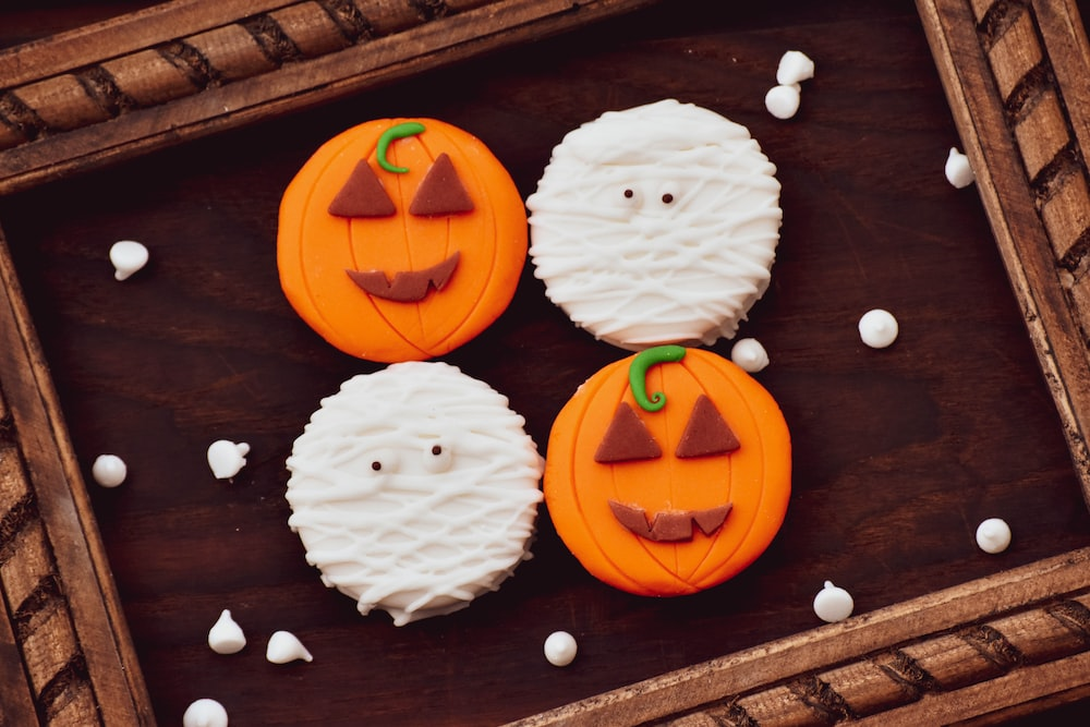 Halloween-themed treats.