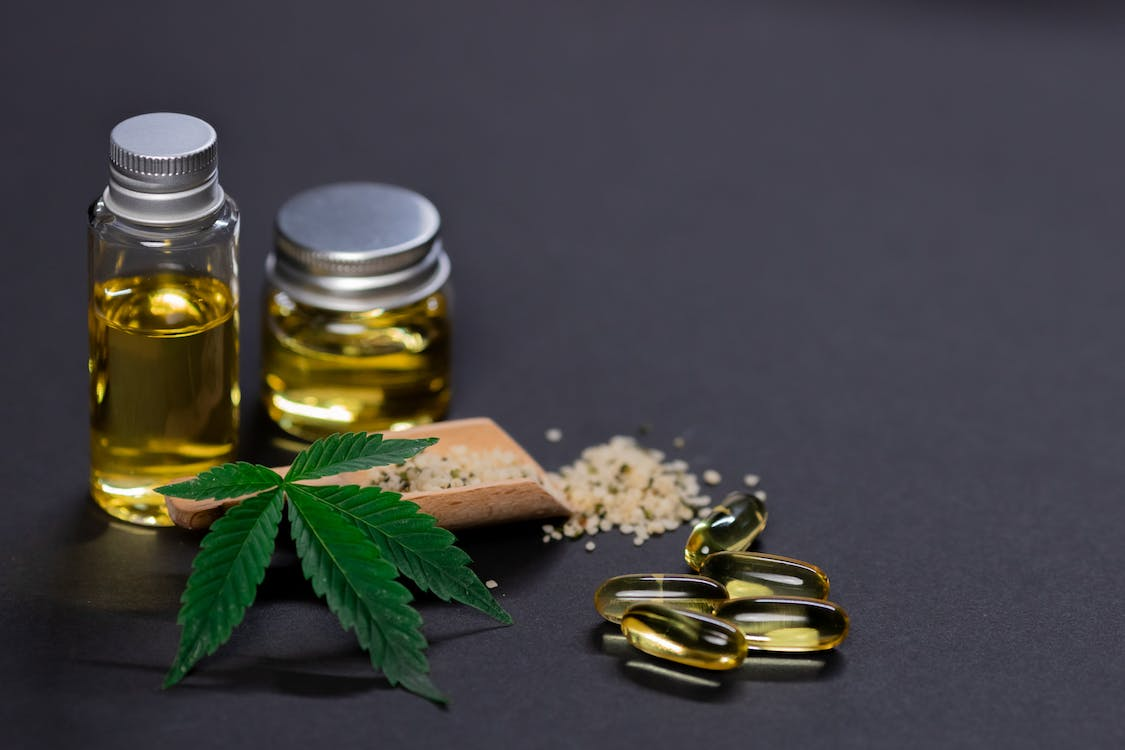 CBD pills, oil, and leave