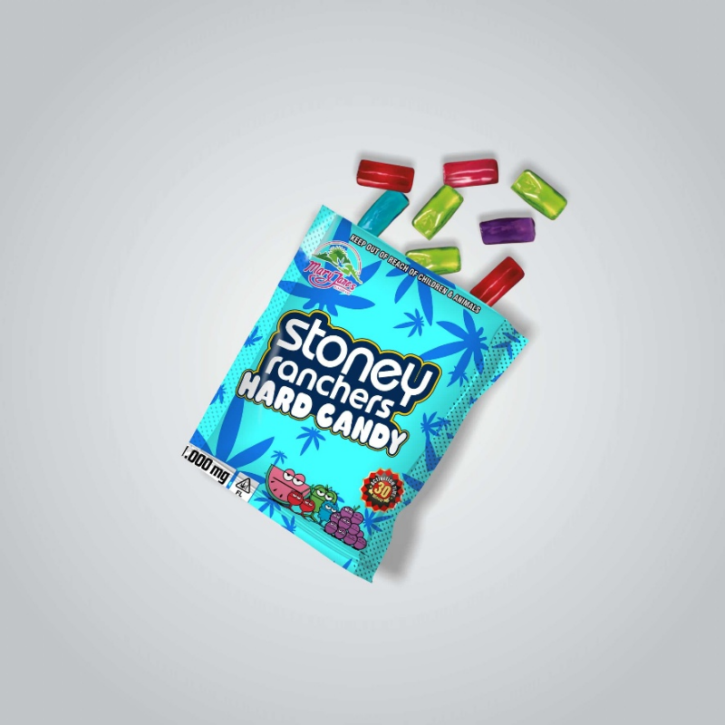  A packet of Stoney Ranchers Hard Candy 1,000MG Full Spectrum CBD Edible.