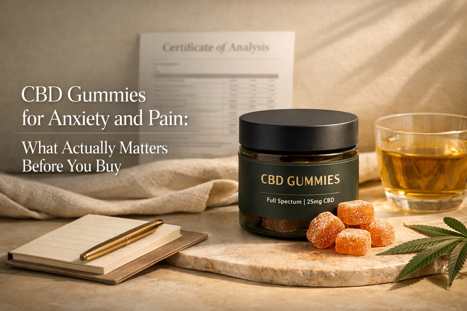 CBD gummies for anxiety and pain guide covering what matters before buying