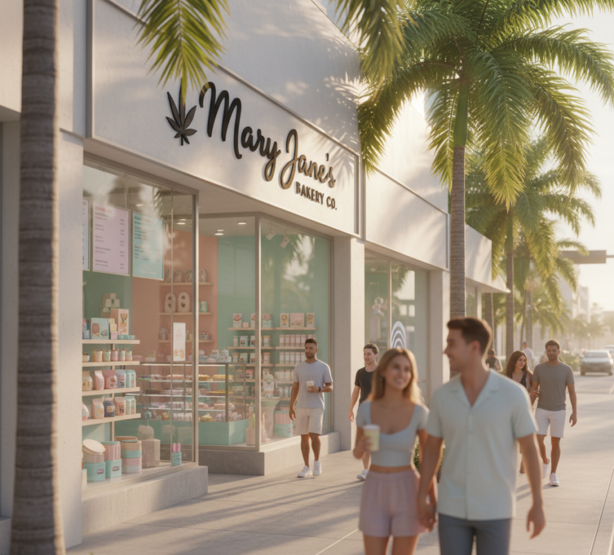 Mary Jane’s Bakery Co. team helping customers choose safe hemp and THC products in Miami.