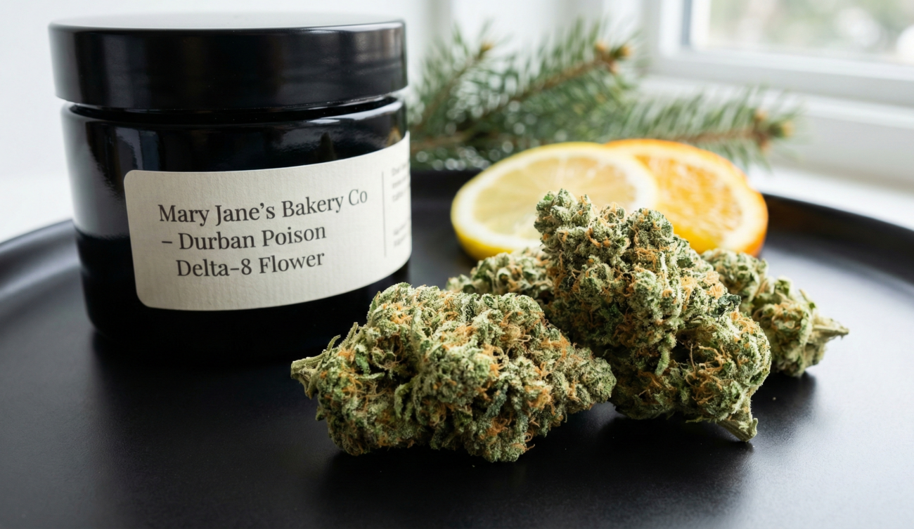 Durban Poison Delta-8 THC flower from Mary Jane’s Bakery Co