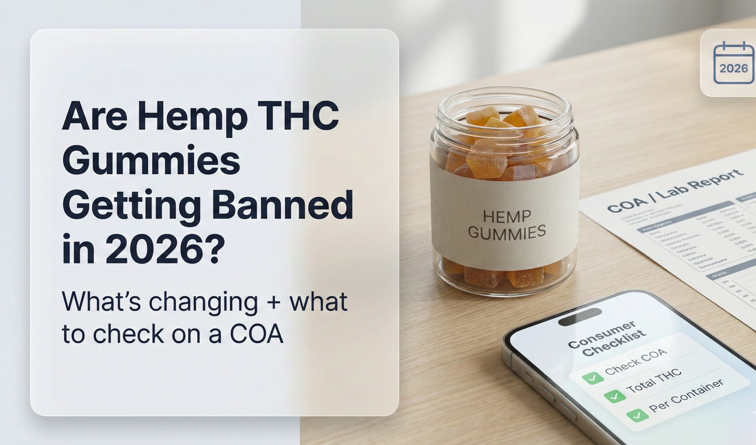 2026 update on hemp-derived THC gummies: what may change, why total THC matters, and what to check on a COA before buying.