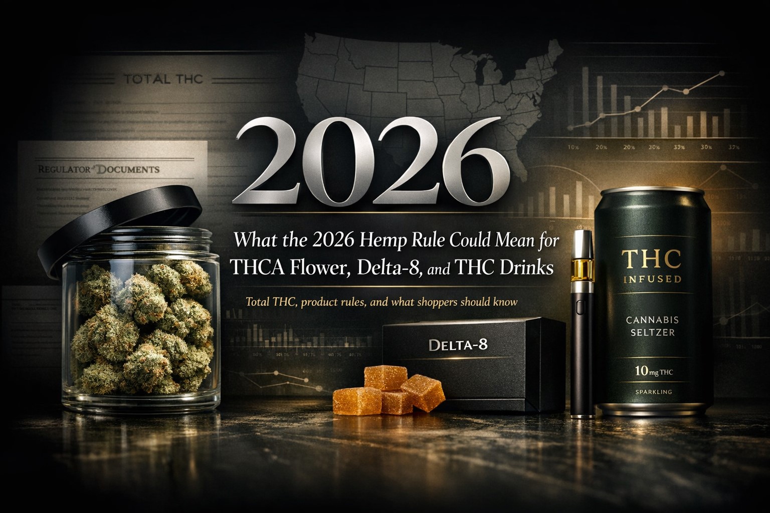 2026 hemp rule update for THCA flower, Delta-8, and THC drinks with total THC rules, product compliance changes, and shopper guidance
